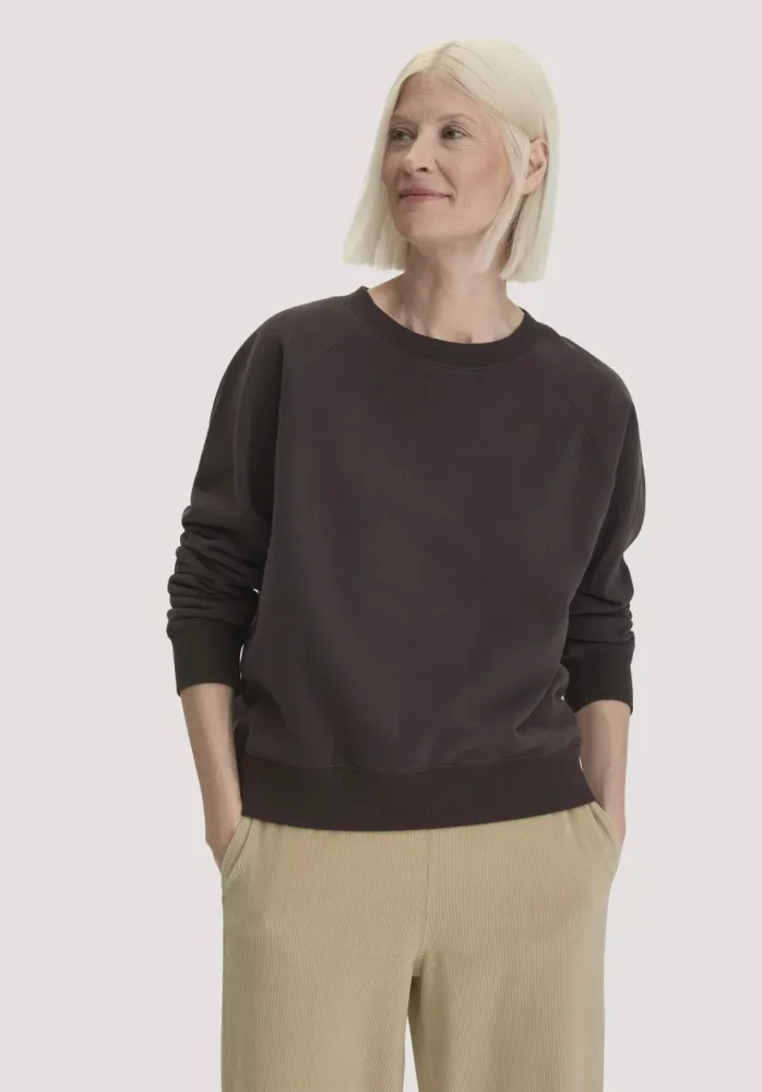 hessnatur Loungewear Sweatshirt Relaxed aus Bio-Baumwolle mit recycelter Baumwolle - braun - Größe XS