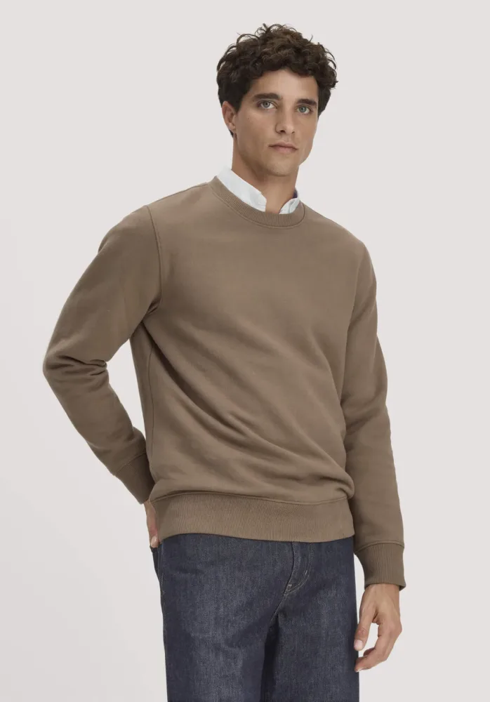 hessnatur Herren Sweatshirt Regular BETTERRECYCLING aus Bio-Baumwolle - braun - Größe S
