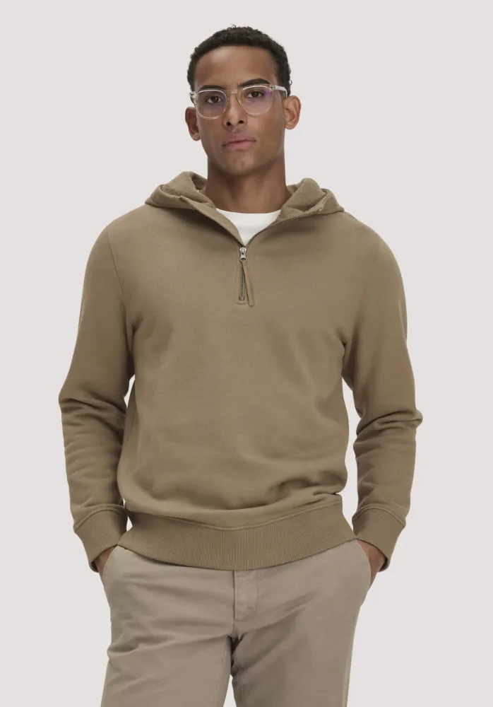 hessnatur Herren Sweat Hoodie Regular aus Bio-Baumwolle mit recycelter Baumwolle - braun - Größe S