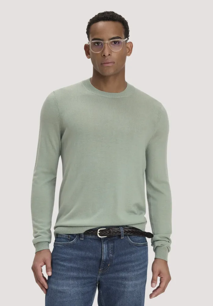 hessnatur Herren Pullover Regular aus Bio-Merinowolle - grün - Größe XXL