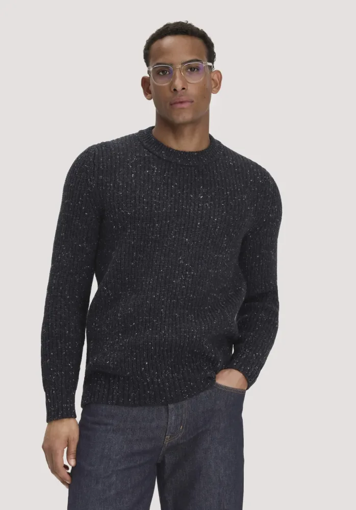 hessnatur Herren Pullover Regular aus Bio-Baumwolle mit recycelter Wolle - grau GrösseM