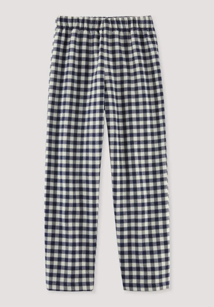 hessnatur Kinder  Flanell Hose aus Bio-Baumwolle mit TENCEL? Lyocell - blau - Größe 122/128