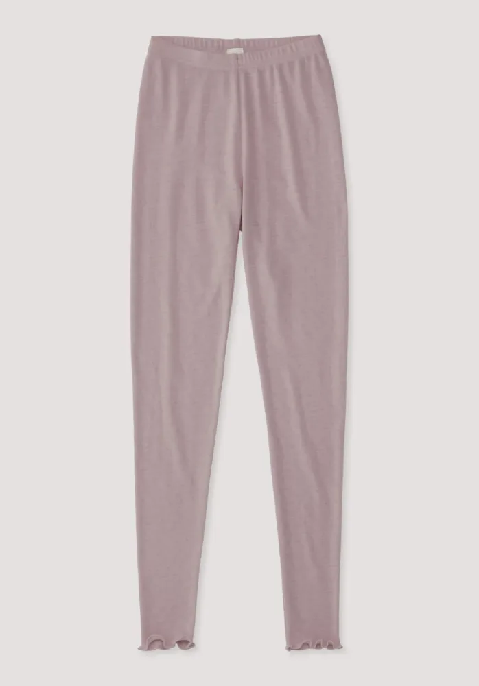 hessnatur Kinder  Leggings Pointelle aus Bio-Merinowolle - rosa - Größe 122/128