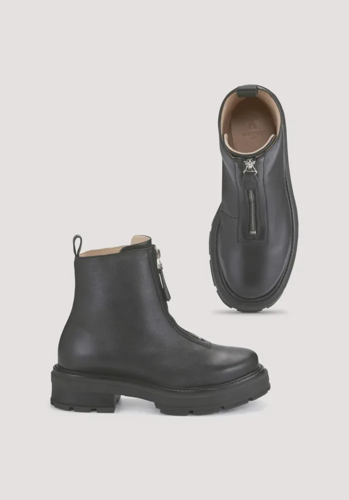 hessnatur Damen Stiefelette aus Nappa-Rindleder - schwarz - Größe 41