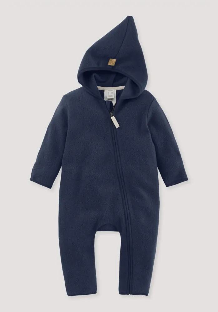 hessnatur Baby Fleece Overall aus Bio-Baumwolle - blau - Größe 62/68