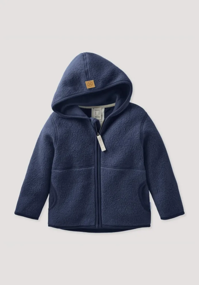hessnatur Baby Fleece Jacke aus Bio-Baumwolle - blau - Größe 74/80
