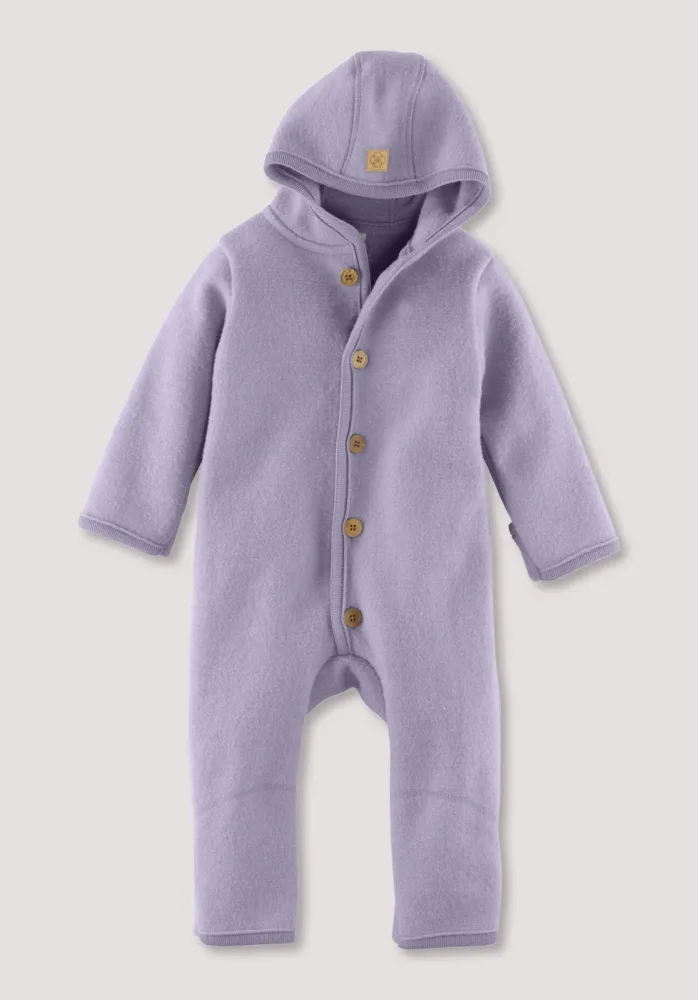 hessnatur Baby Wollwalk Overall aus Bio-Merinowolle - lila - Größe 62/68