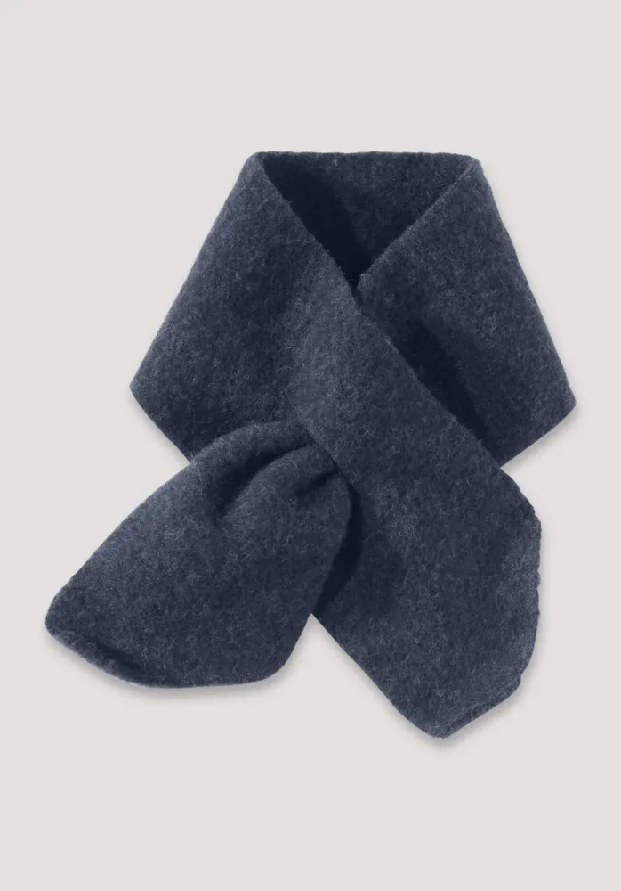 hessnatur Baby Wollfleece Schal aus Bio-Merinowolle - blau Grösse66x9 cm