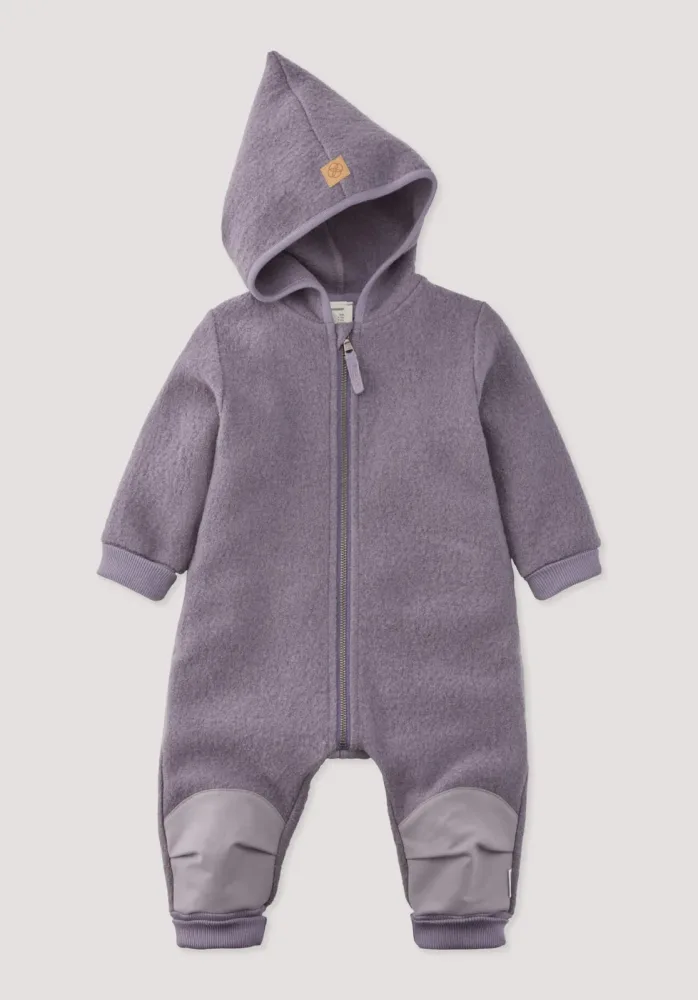 hessnatur Baby Wollwalk Overall aus Bio-Merinowolle mit Softshell - lila Grösse86/92