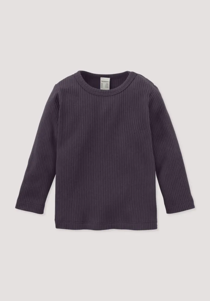 hessnatur Baby Longsleeve aus Bio-Baumwolle mit Bio-Merinowolle - lila - Größe 86/92