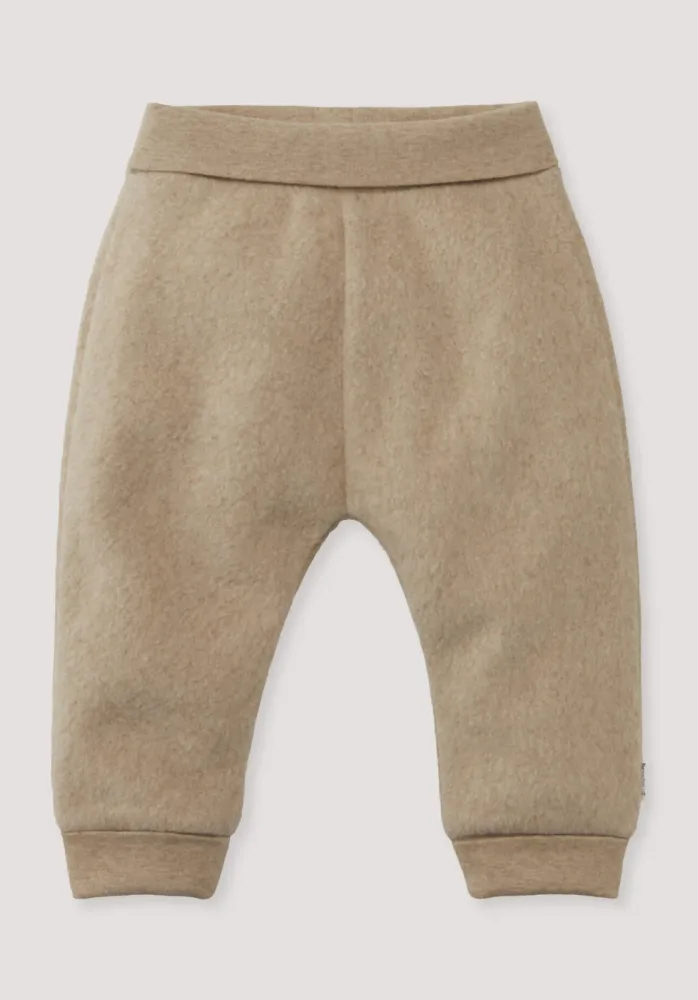 hessnatur Baby Softfleece Hose aus Bio-Baumwolle - beige - Größe 62/68