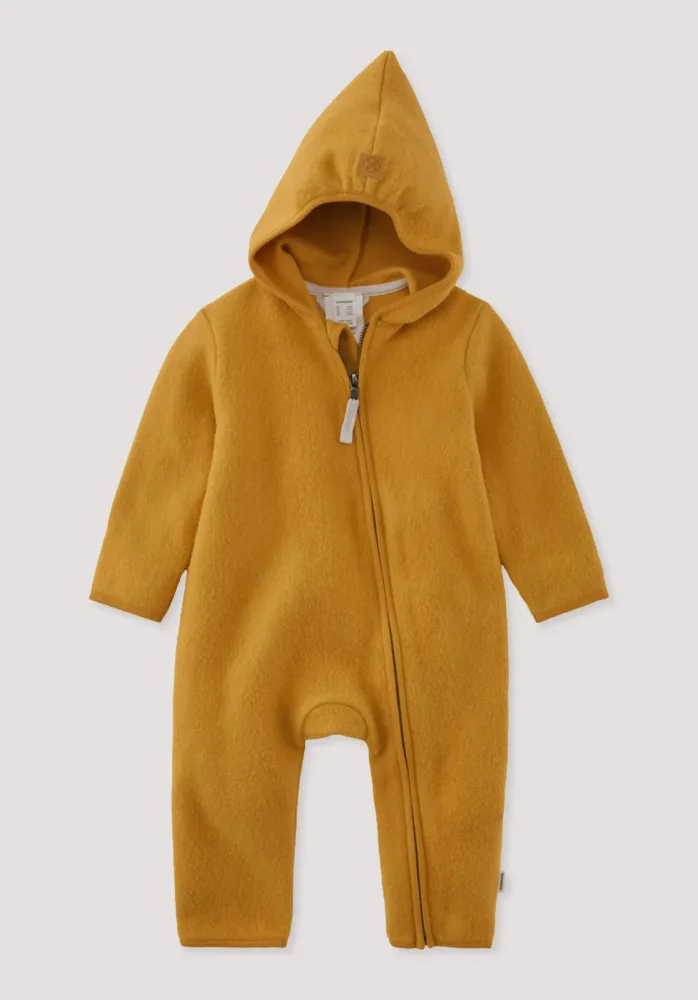 hessnatur Baby Fleece Overall aus Bio-Baumwolle - orange - Größe 98