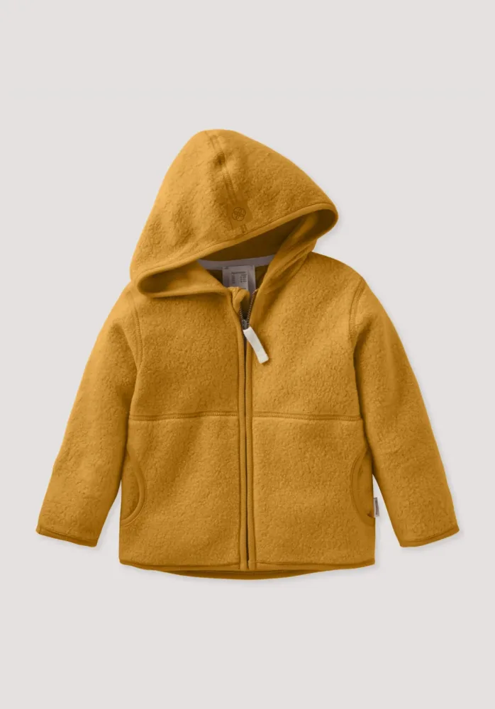 hessnatur Baby Fleece Jacke aus Bio-Baumwolle - orange - Größe 86/92