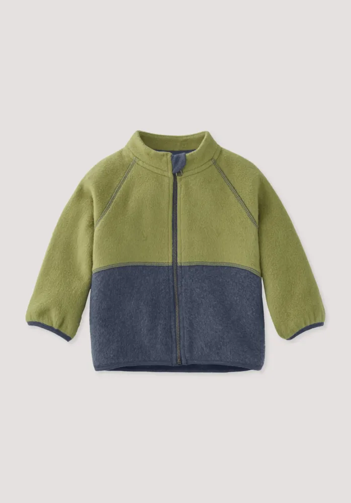 hessnatur Baby Softfleece Jacke aus Bio-Baumwolle - grün - Größe 86/92