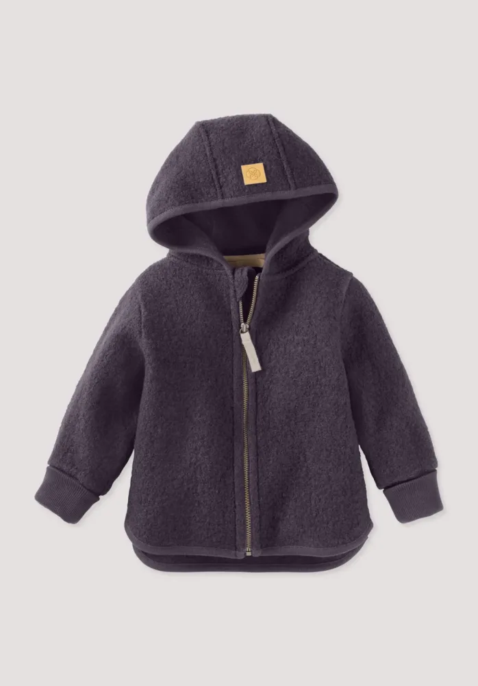 hessnatur Baby Walkjacke aus Bio-Merinowolle - lila - Größe 86/92