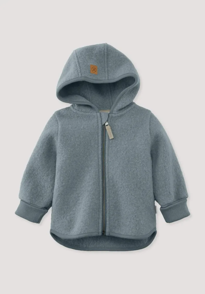 hessnatur Baby Walkjacke aus Bio-Merinowolle - blau - Größe 62/68