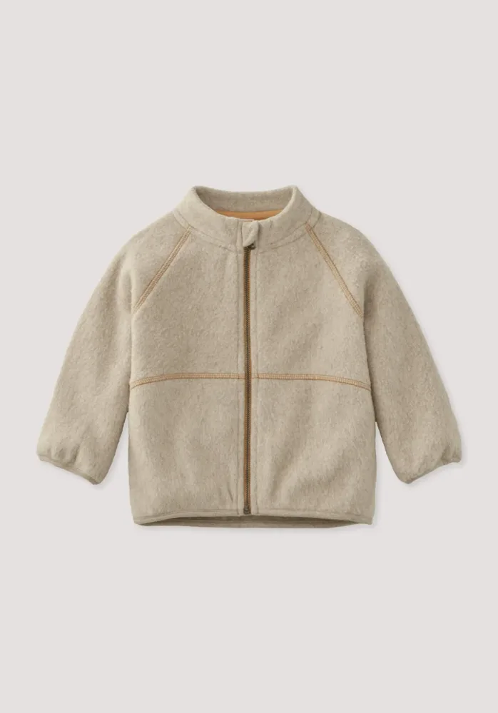hessnatur Baby Softfleece Jacke aus Bio-Baumwolle - beige - Größe 62/68