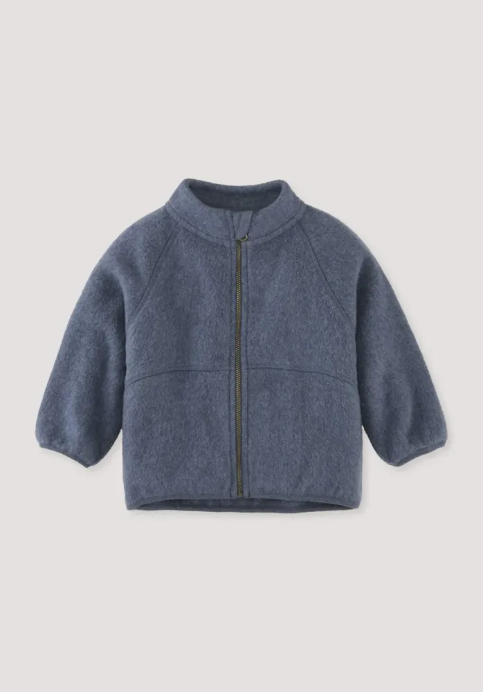 hessnatur Baby Softfleece Jacke aus Bio-Baumwolle - blau - Größe 86/92
