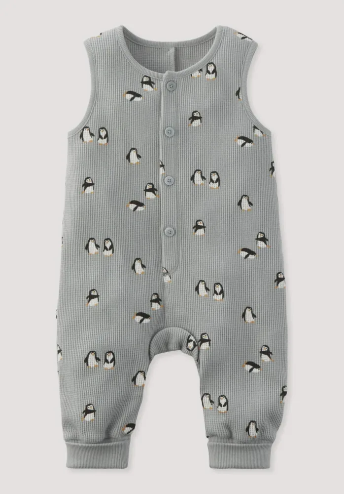 hessnatur Baby Piqué Strampler aus Bio-Baumwolle - blau - Größe 74/80