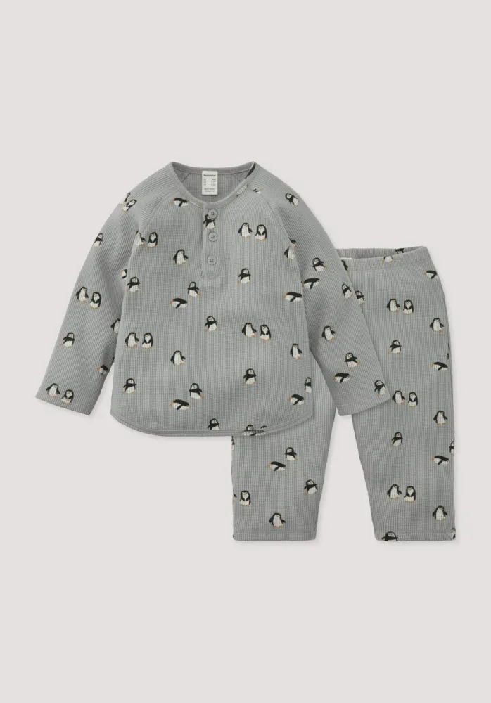 hessnatur Baby Piqué Erstlingsset aus Bio-Baumwolle - blau - Größe 74/80