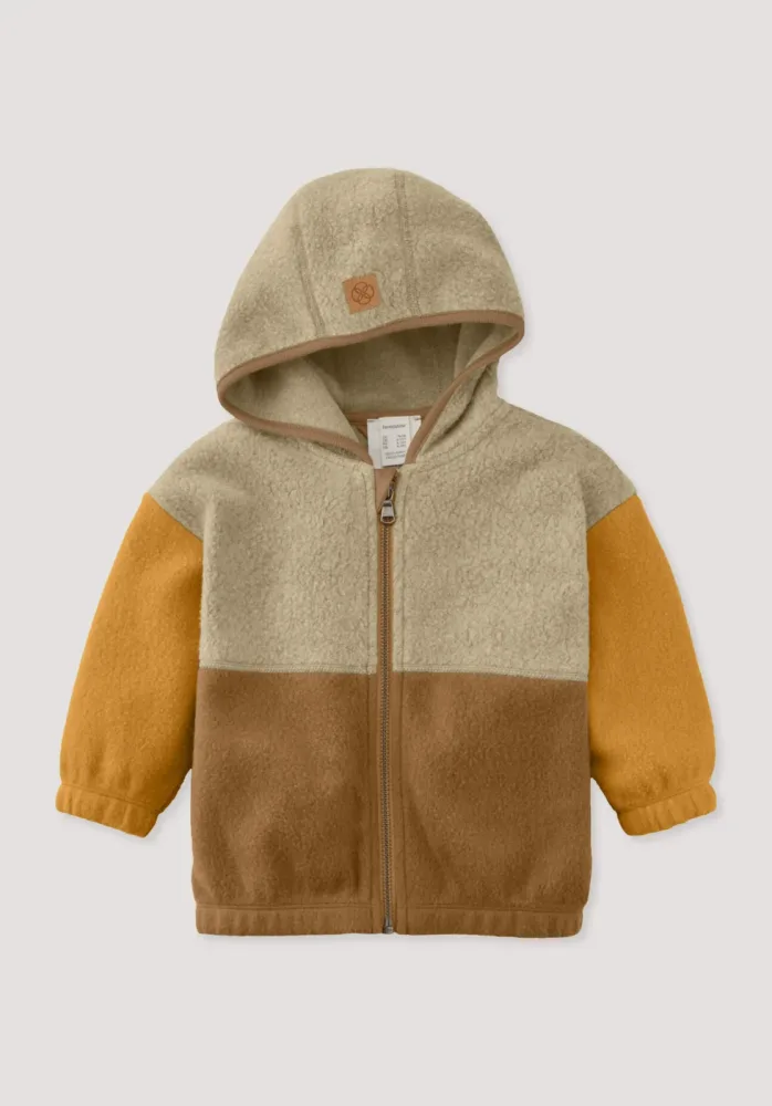 hessnatur Baby Fleece Jacke reiner Bio-Baumwolle - orange - Größe 74/80
