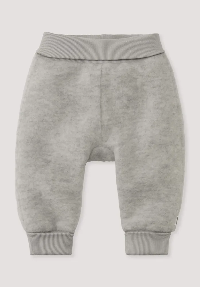 hessnatur Baby Wollfleece Hose aus Bio-Merinowolle - grau Grösse62/68