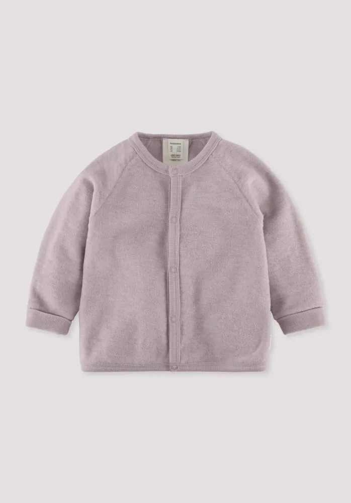 hessnatur Baby Wollfrottee Jacke aus Bio-Merinowolle - rosa - Größe 62/68