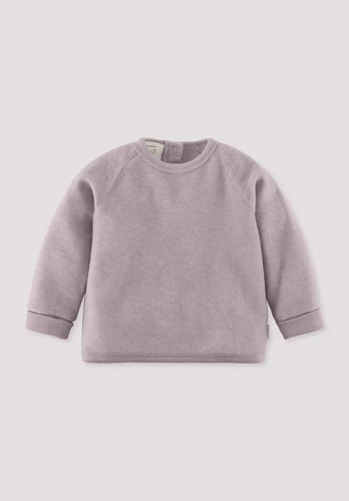 hessnatur Baby Wollfrottee Sweatshirt Raglan aus Bio-Merinowolle - rosa - Größe 62/68