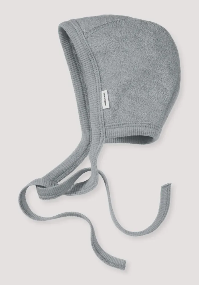 hessnatur Baby Häubchen Wollfrottee aus Bio-Merinowolle - blau - Größe 37/39