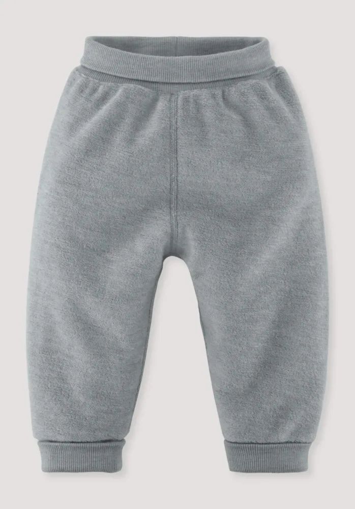hessnatur Baby Wollfrottee Hose aus Bio-Merinowolle - blau - Größe 62/68