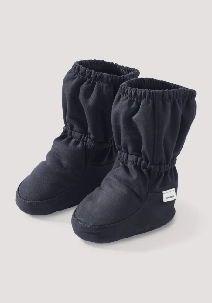hessnatur Baby Softshell Schuhe aus Bio-Baumwolle - blau - Größe 74/80