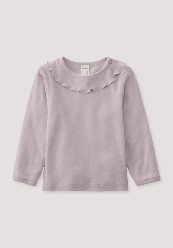 hessnatur Baby Langarmshirt Pointelle aus Bio-Merinowolle - rosa - Größe 98/104