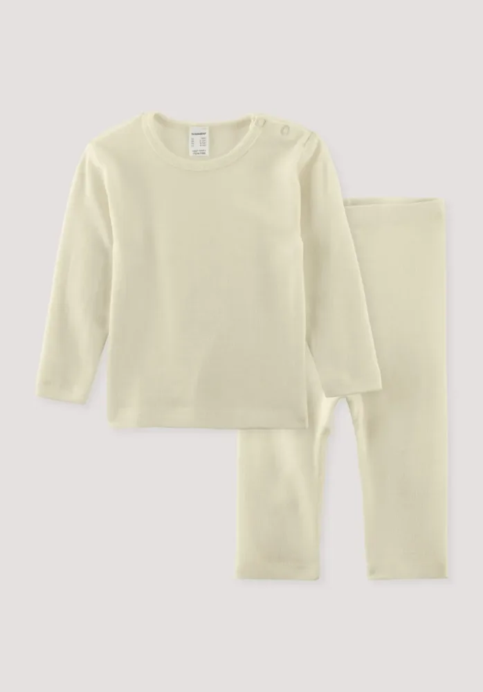 hessnatur Baby Unterwäsche-Set aus Bio-Merinowolle mit Seide - natur - Größe 74/80