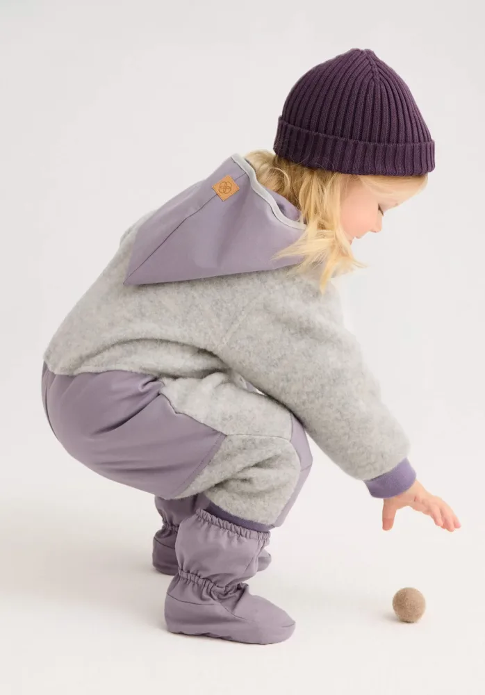 hessnatur Baby Softshell Schuhe aus Bio-Baumwolle - lila - Größe 74/80