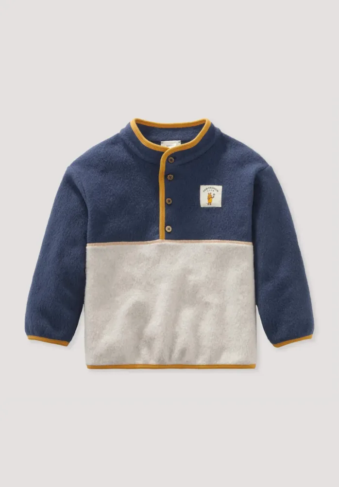 hessnatur Baby Fleece Troyer DIE MAUS Regular aus Bio-Baumwolle - blau - Größe 86/92