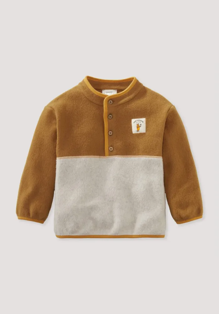 hessnatur Baby Fleece Troyer DIE MAUS Regular aus Bio-Baumwolle - braun - Größe 86/92