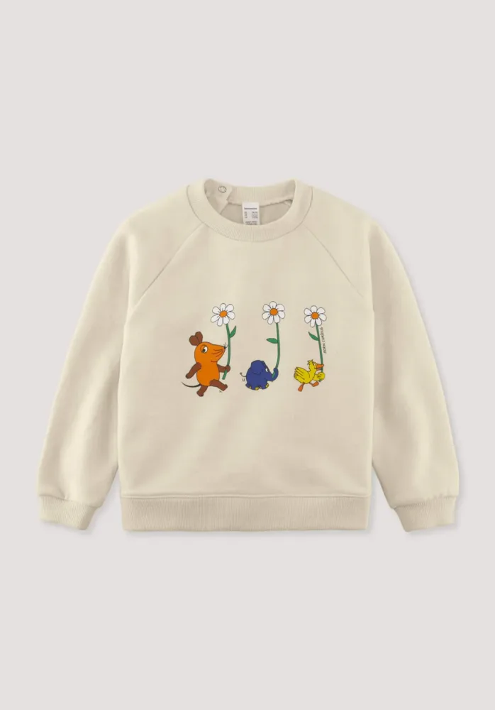 hessnatur Baby Sweatshirt DIE MAUS Regular aus Bio-Baumwolle mit recycelter Baumwolle - natur - Größe 86/92
