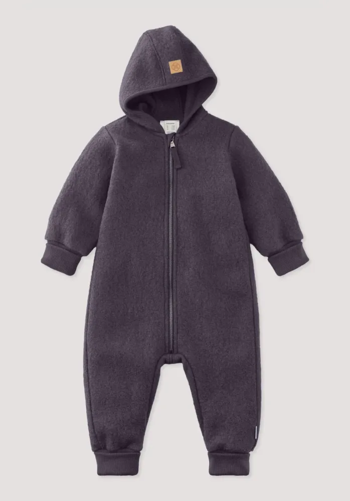 hessnatur Baby Walkoverall aus Bio-Merinowolle - lila - Größe 74/80