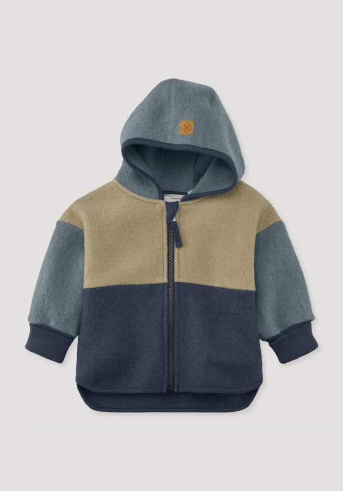 hessnatur Baby Walkjacke aus Bio-Merinowolle - blau - Größe 62/68