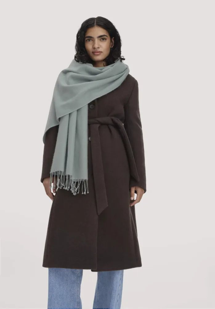 hessnatur Damen Schal aus Cashmere mit Schurwolle - blau - Größe 60x200 cm