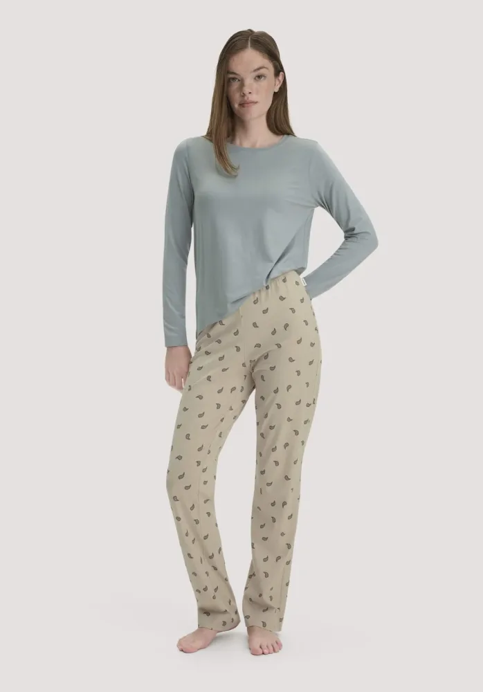 hessnatur Damen Schlafhose PURE COTTON aus Bio-Baumwolle - rosa - Größe 34
