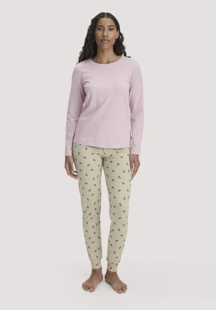 hessnatur Damen Pyjama Regular PURE COTTON aus Bio-Baumwolle - rosa - Größe 44
