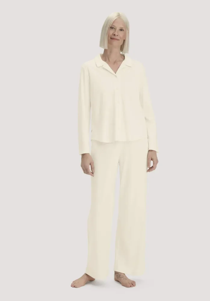 hessnatur Damen Pyjama PURE NATURE aus Bio-Baumwolle - natur - Größe 38
