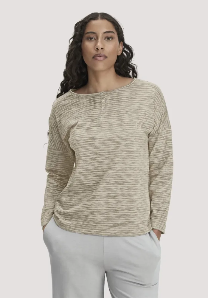 hessnatur Damen Schlafshirt Relaxed aus Bio-Baumwolle mit TENCEL? Modal - braun - Größe 36