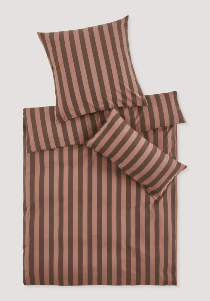 hessnatur Renforcé Bettwäsche-Set CANNES aus Bio-Baumwolle - braun - Größe 240x220 / 2x40x80 cm