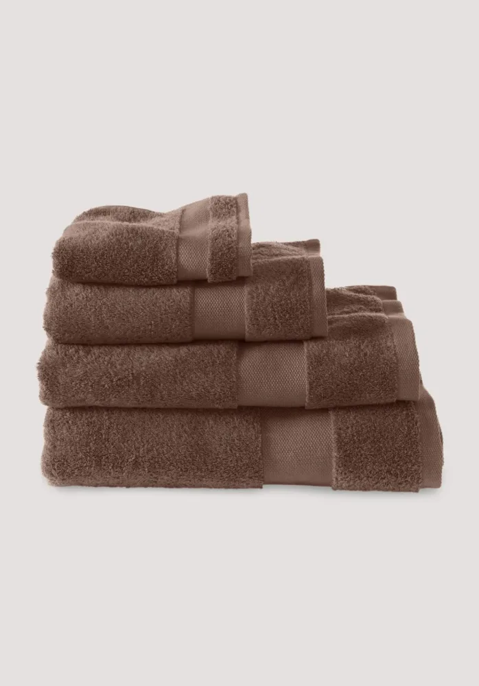 hessnatur Frottier Handtuch aus Bio-Baumwolle - braun - Größe 100x180 cm