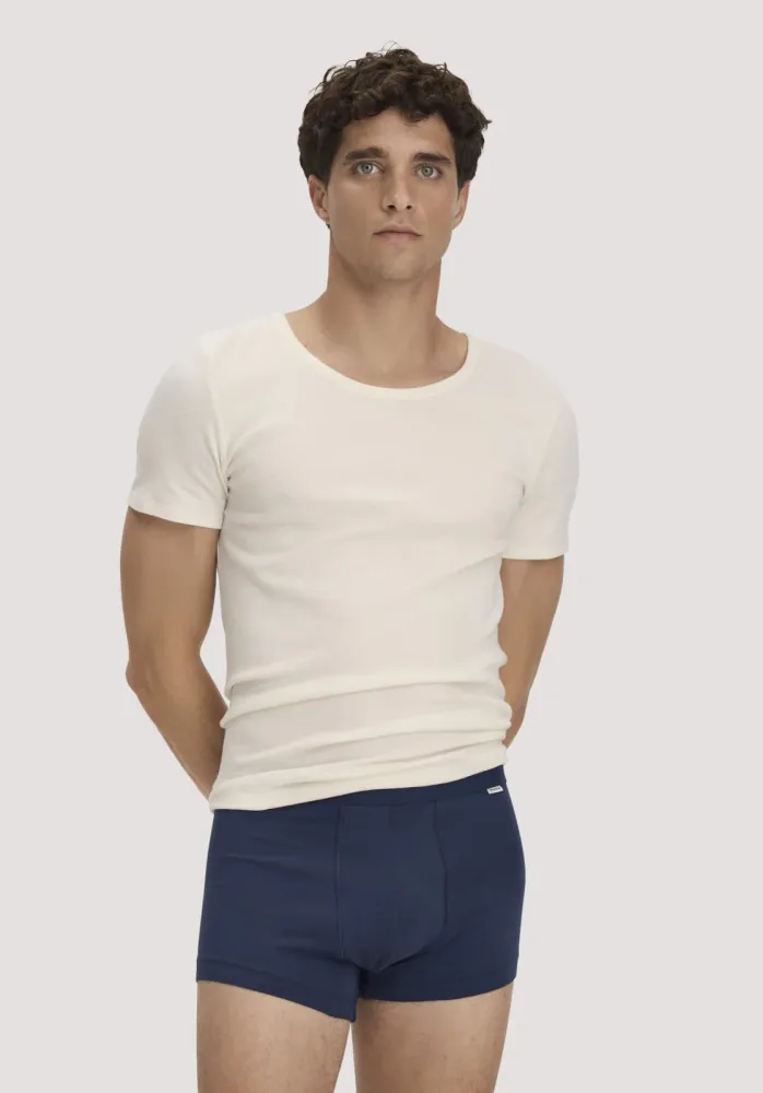 hessnatur Herren Pants Regular Cut COTTON MIX aus Bio-Baumwolle - blau Grösse5 = M