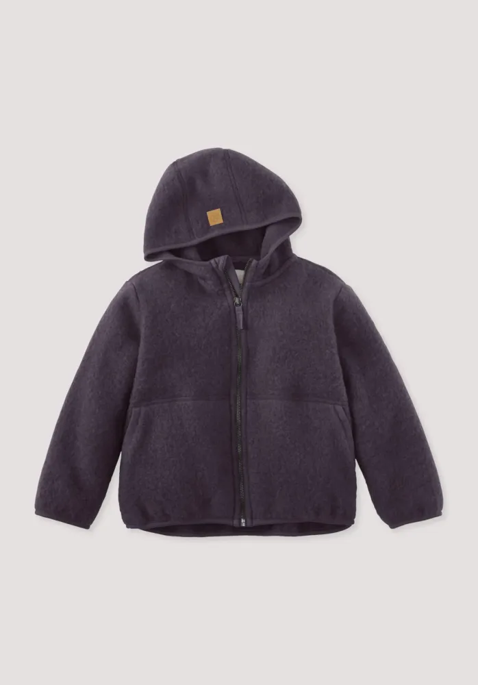 hessnatur Kinder Wollfleece Jacke aus Bio-Merinowolle - lila - Größe 122/128