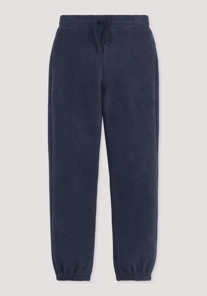 hessnatur Kinder Fleece Hose aus Bio-Baumwolle - blau - Größe 146/152
