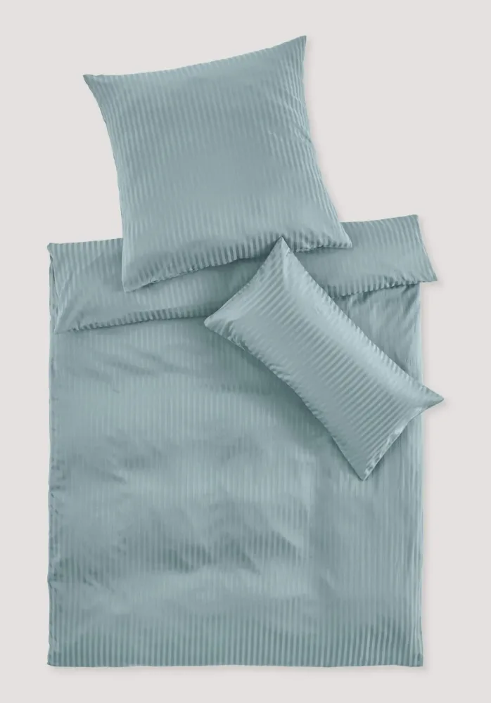 hessnatur Bettwäsche Set SILKY TOUCH aus TENCEL? Lyocell und Bio-Baumwolle - blau - Größe 135x200 / 40x80 cm